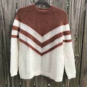 Sézane Joy jumper, ecru caramel varsity sweater